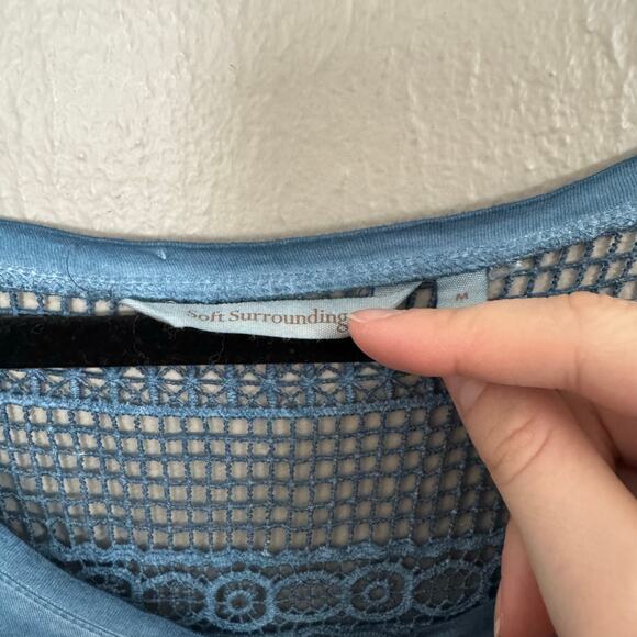 Soft Surroundings AVA Maxi Size Medium Dress Beaded EMBROIDERED Crochet - Picture 8 of 12